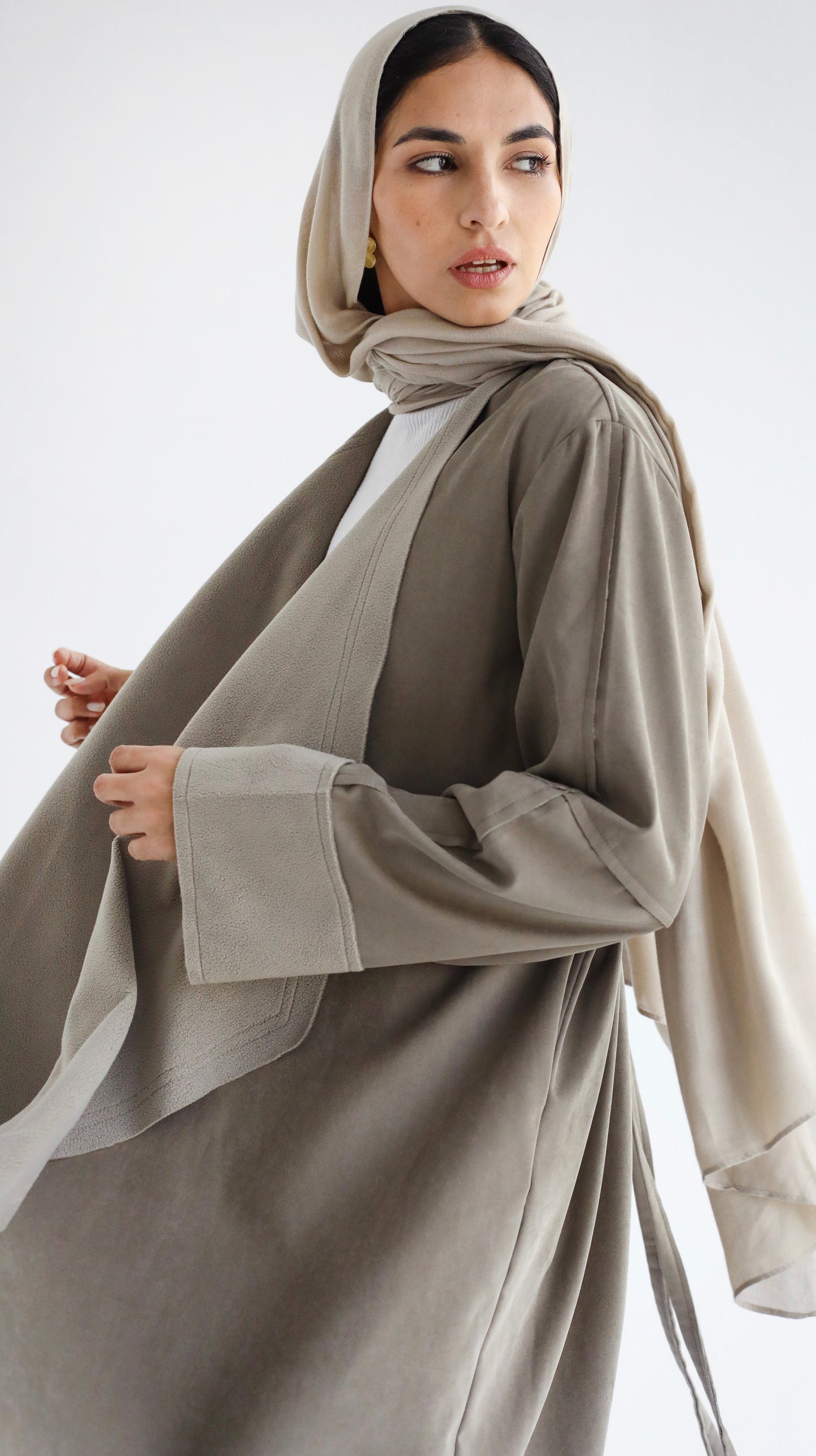 Fur Collar Cardigan- Olive