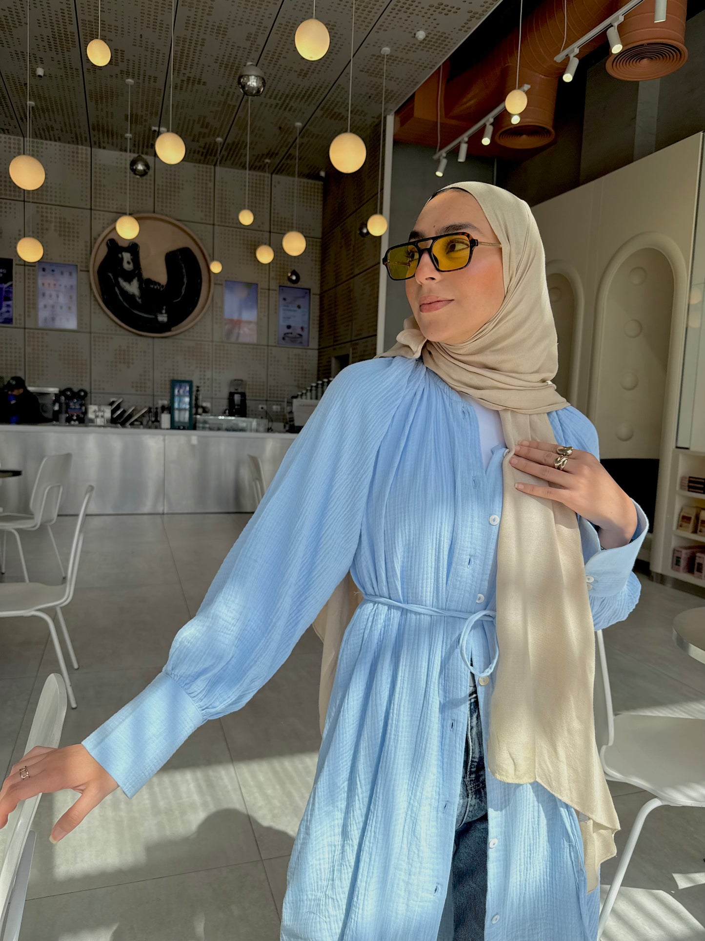 Muslin shirt ( baby blue)