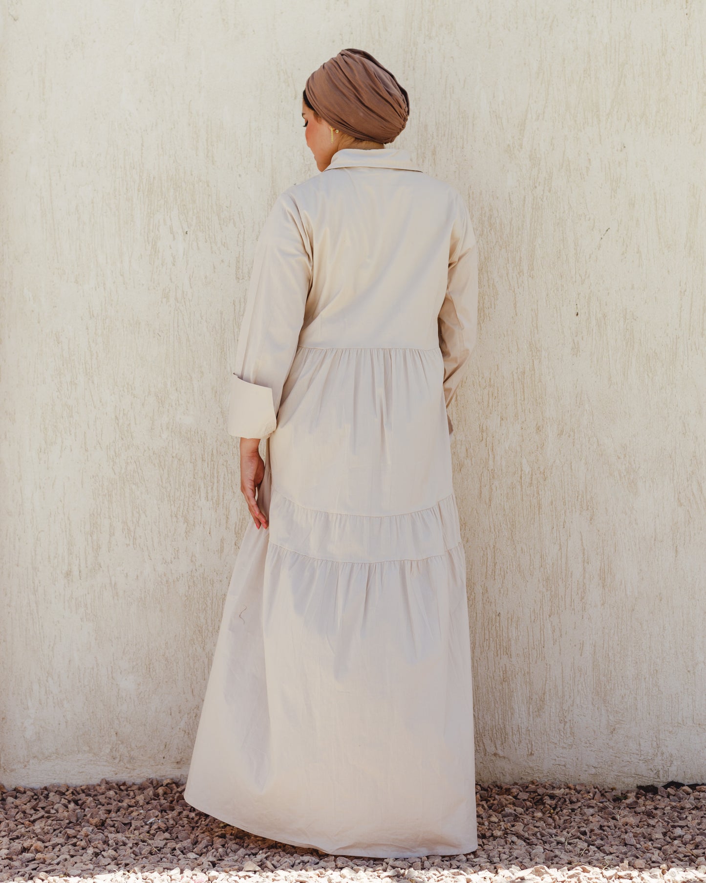 Isla poplin Dress (beige)