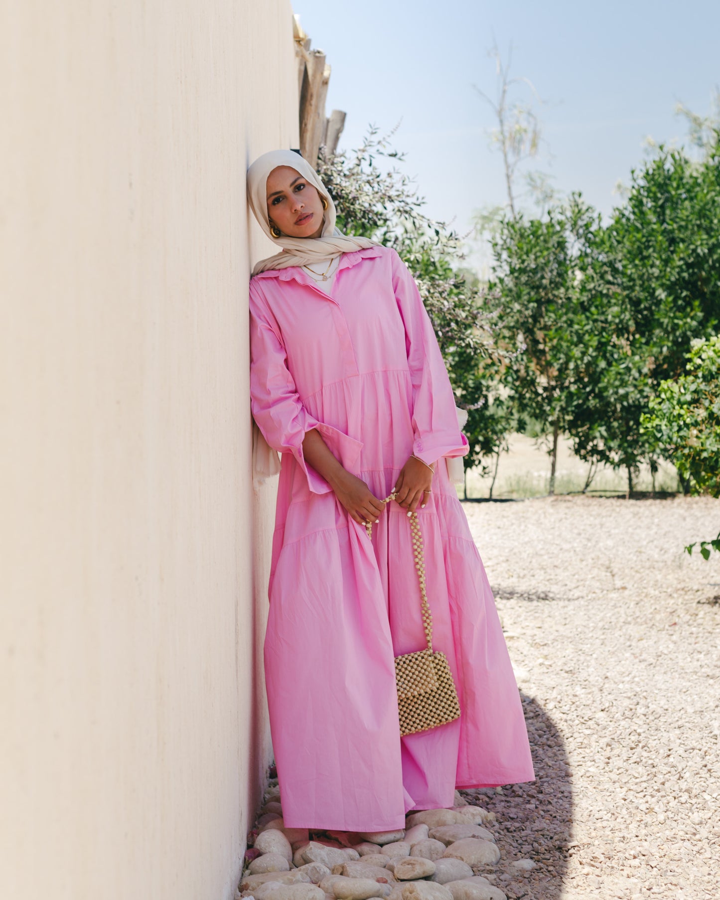 Isla poplin Dress (pink)