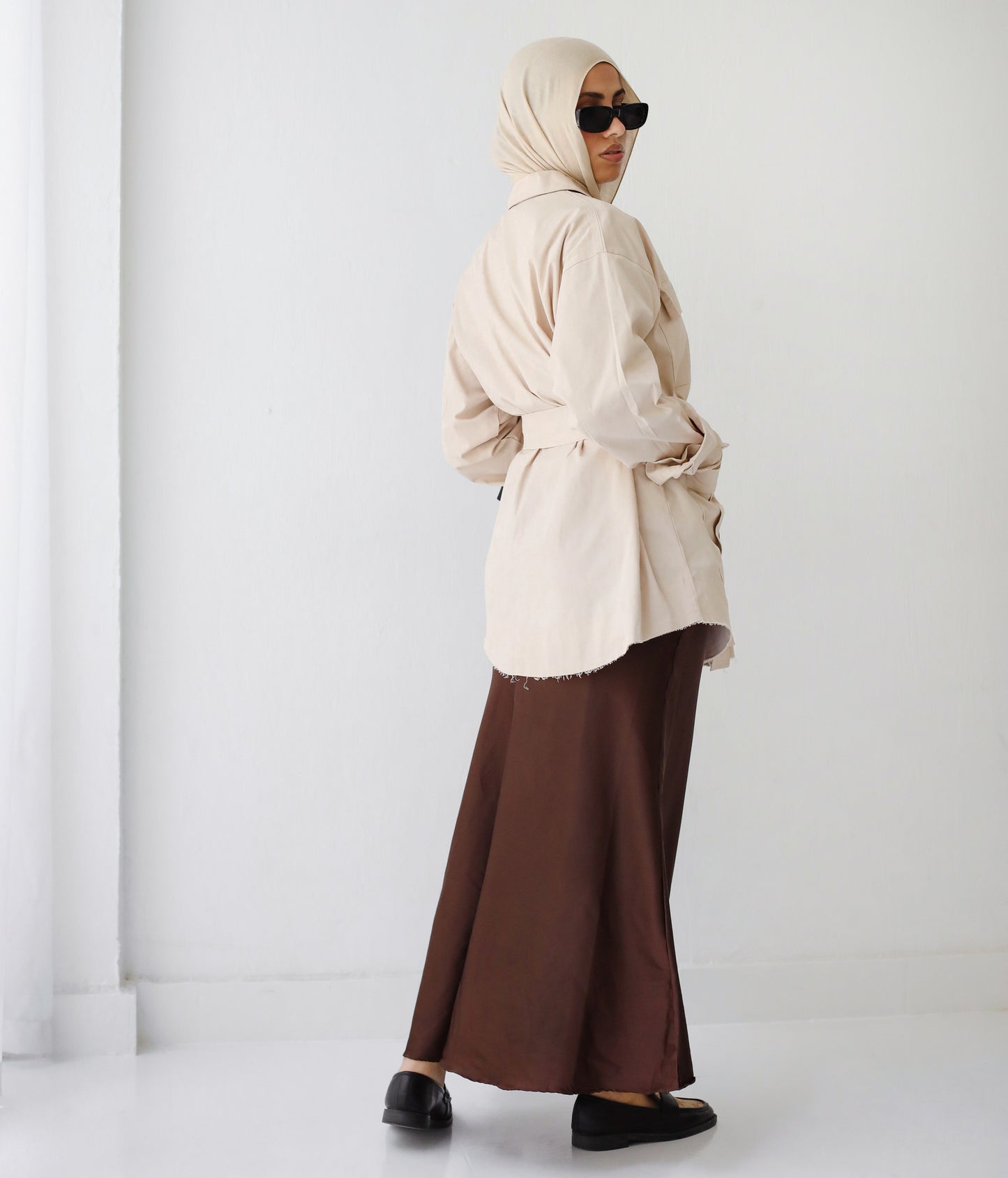 Satin Skirt - Brown