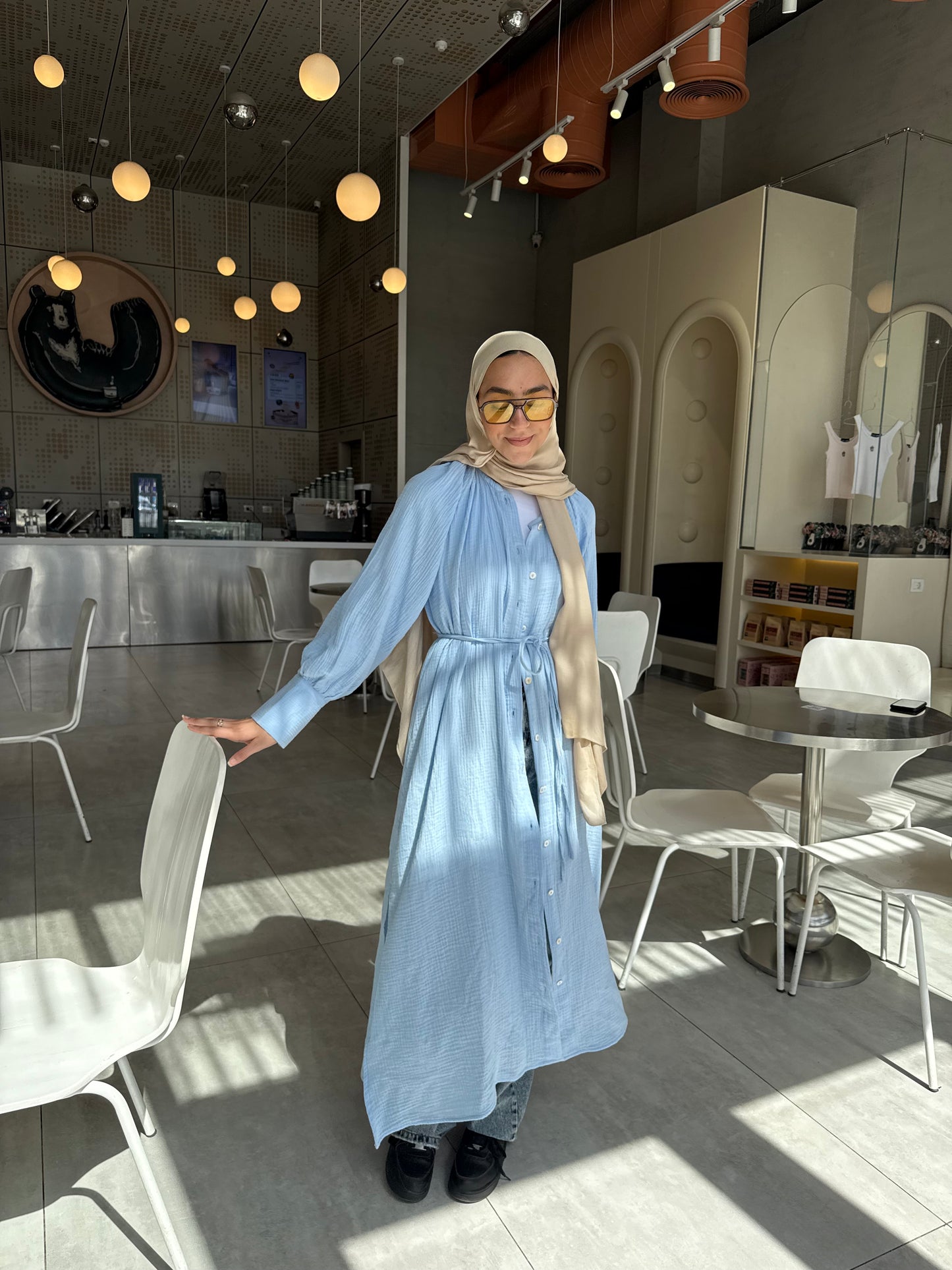 Muslin shirt ( baby blue)