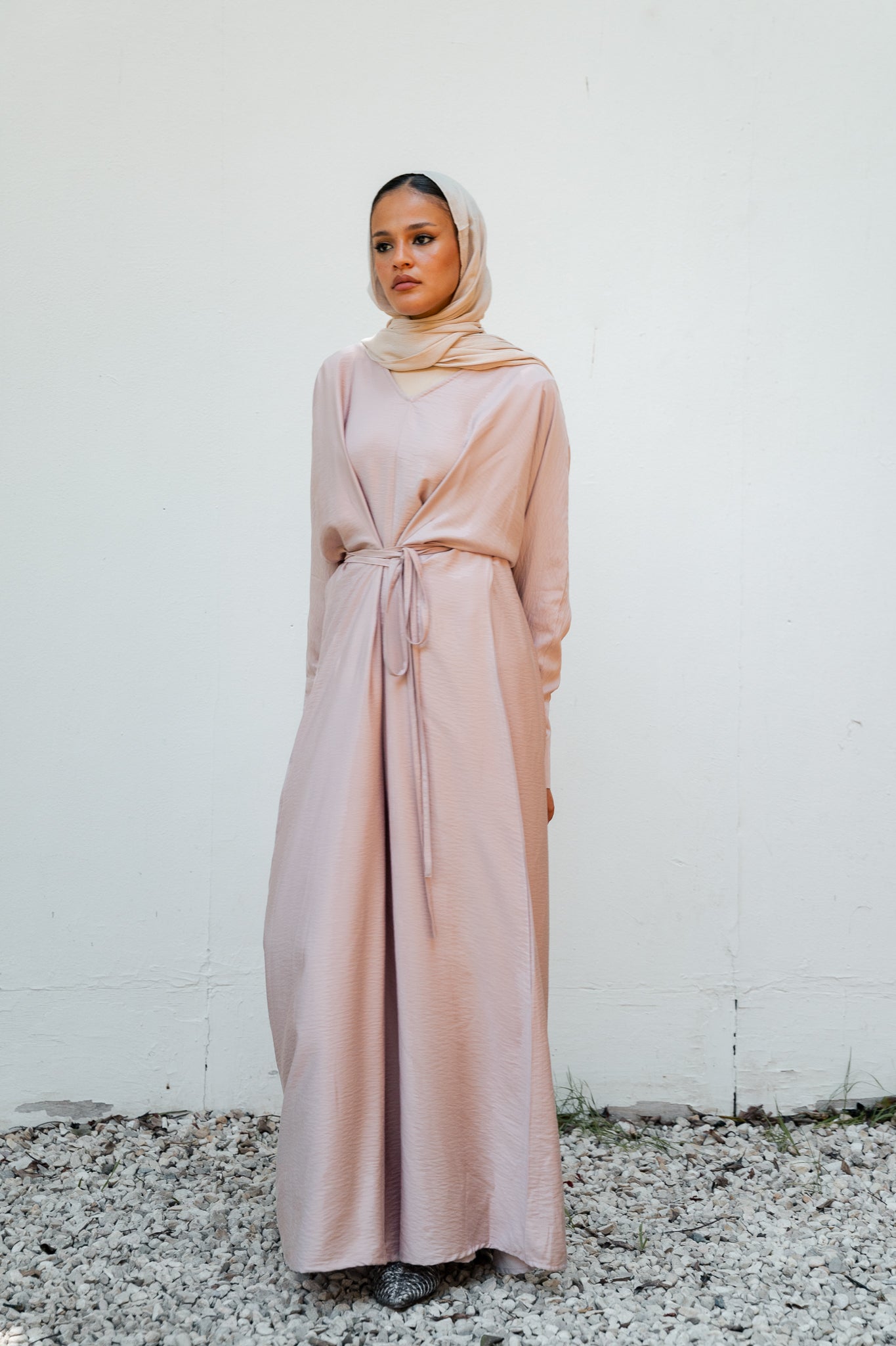 Soft knot dress (blush pink)