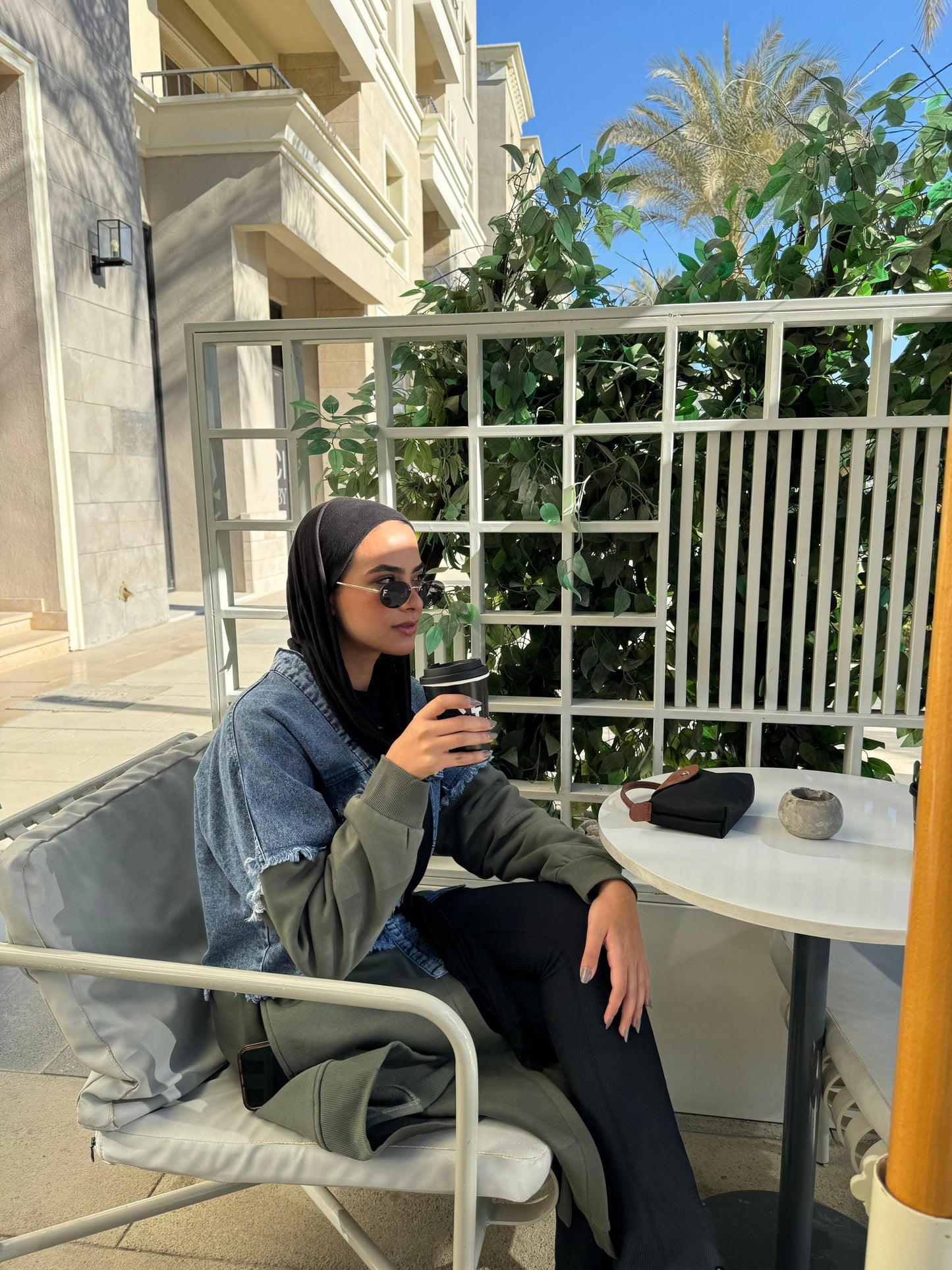 Dual denim jacket- olive