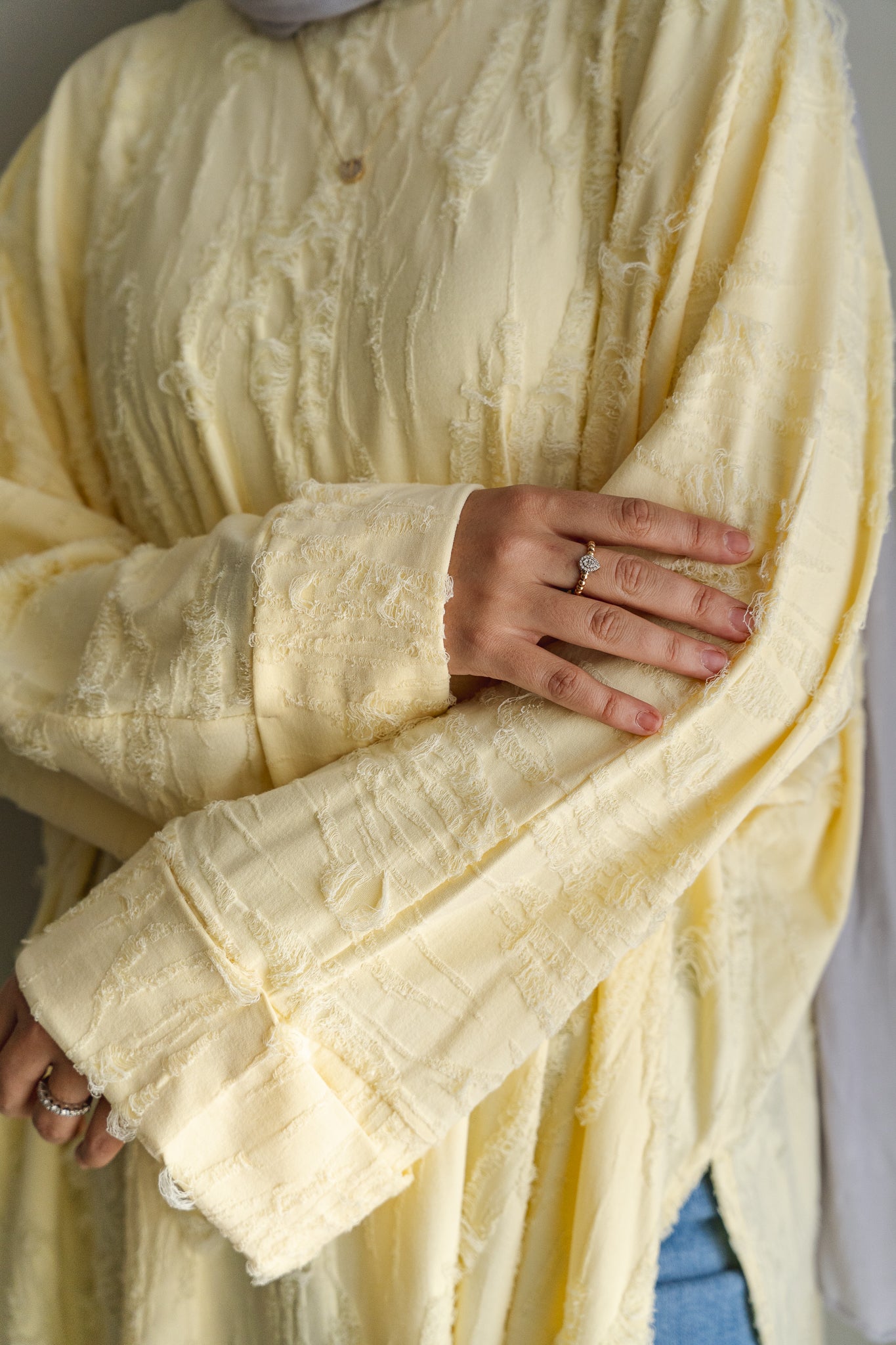 Textured Flow Top-Yellow