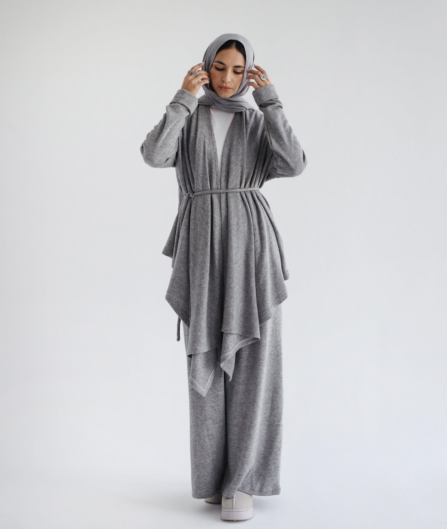 Knit Drape Set- Grey