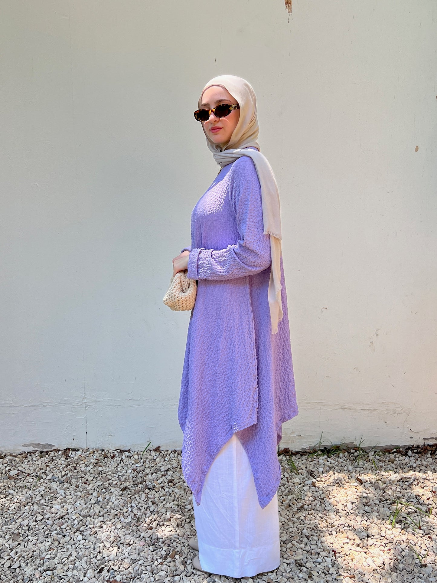 Crinkle high low top ( purple)