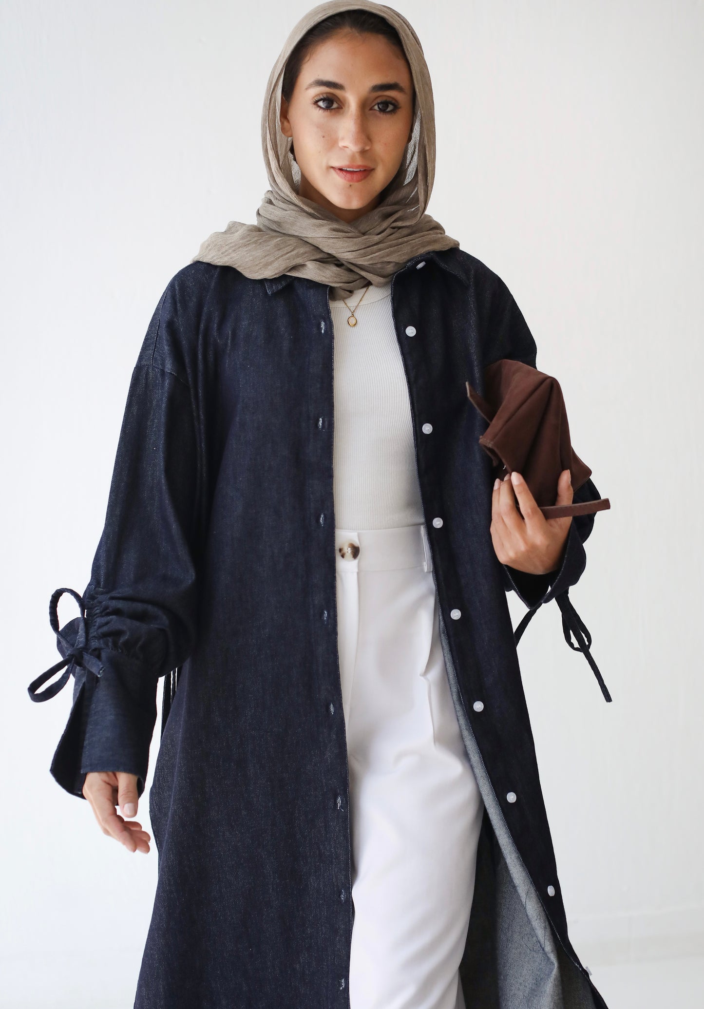 Ribbon Denim shirt