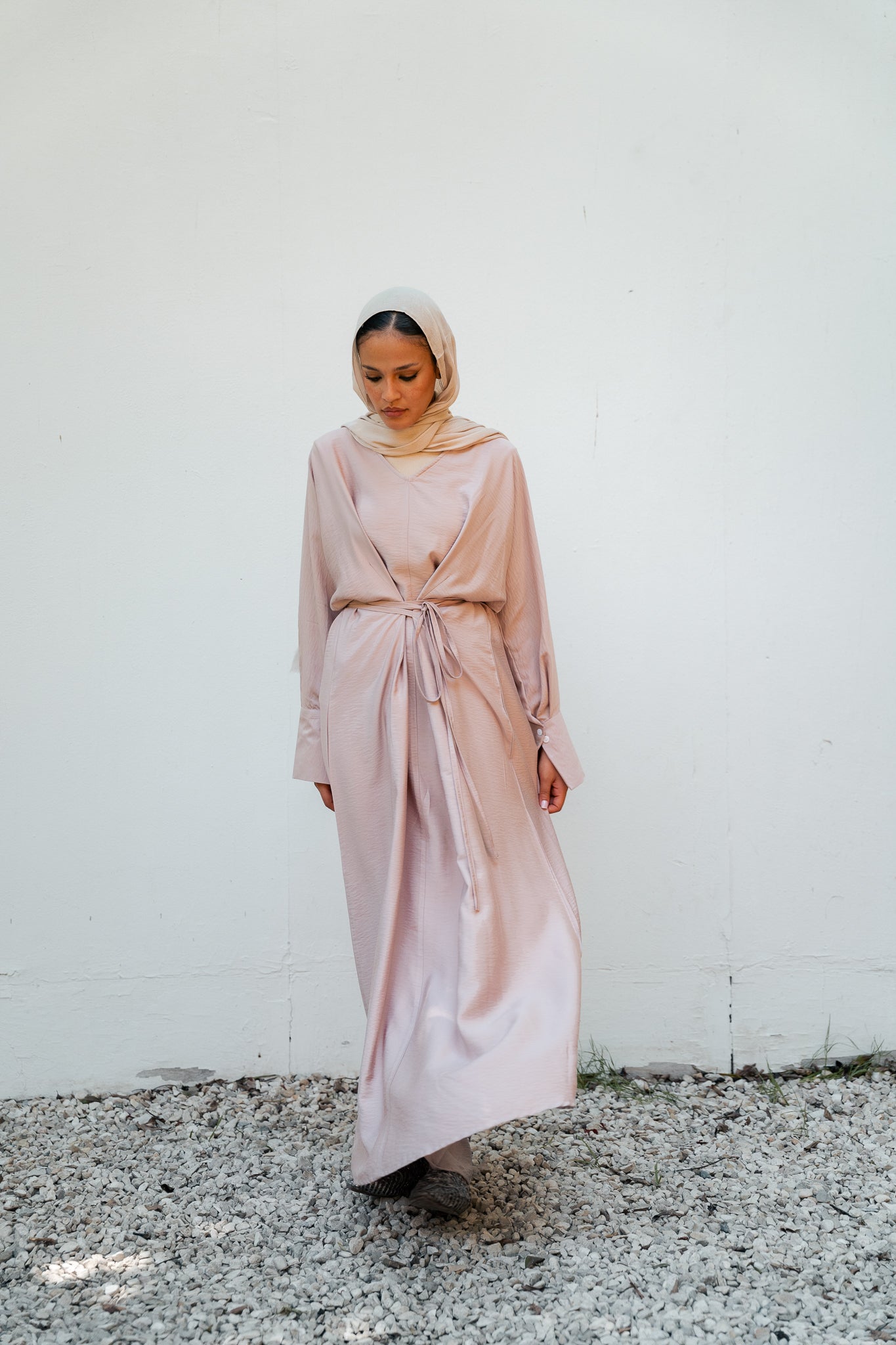 Soft knot dress (blush pink)