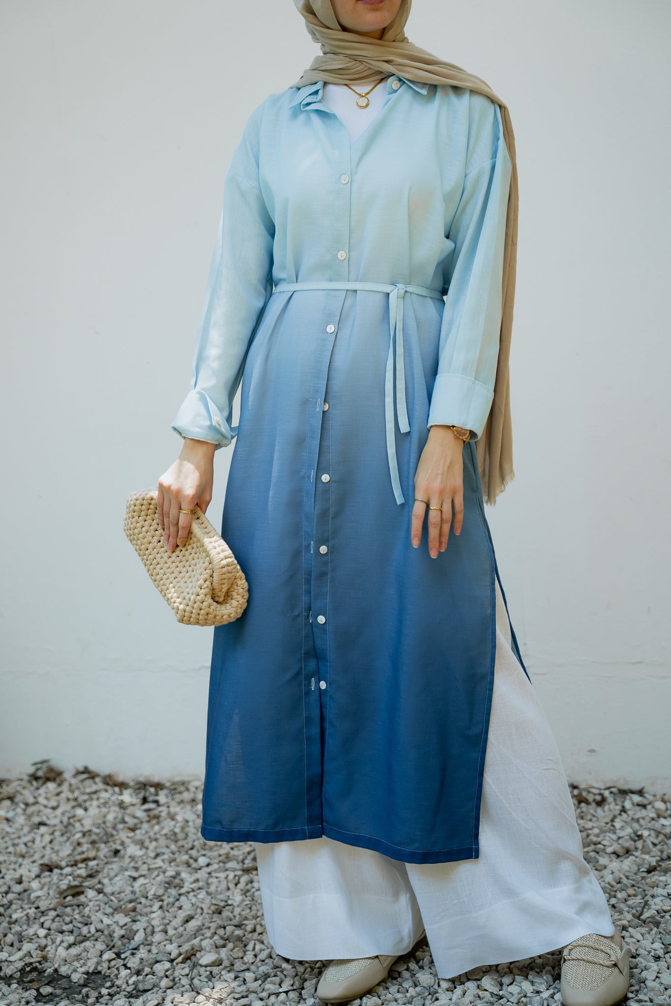 Ombre shirt (faded blue )