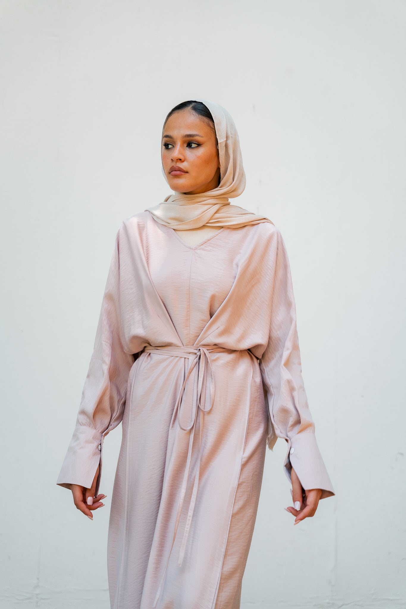 Soft knot dress (blush pink)
