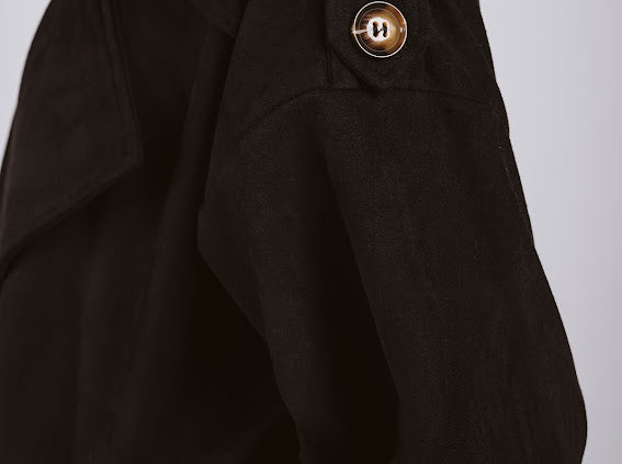 Suede coat- black