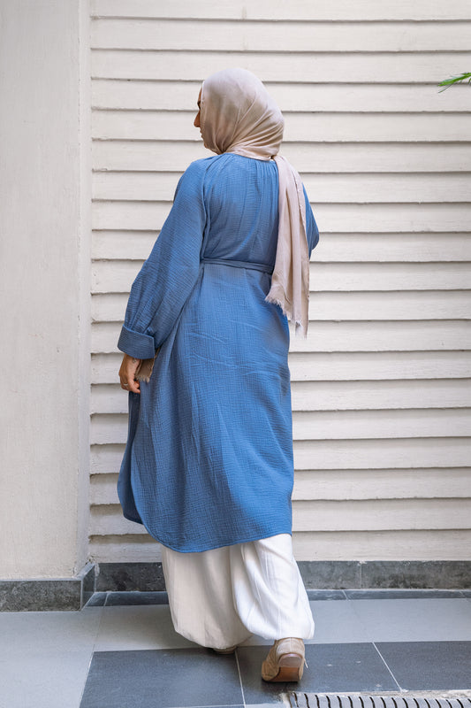 Muslin Breeze Shirt-Navy