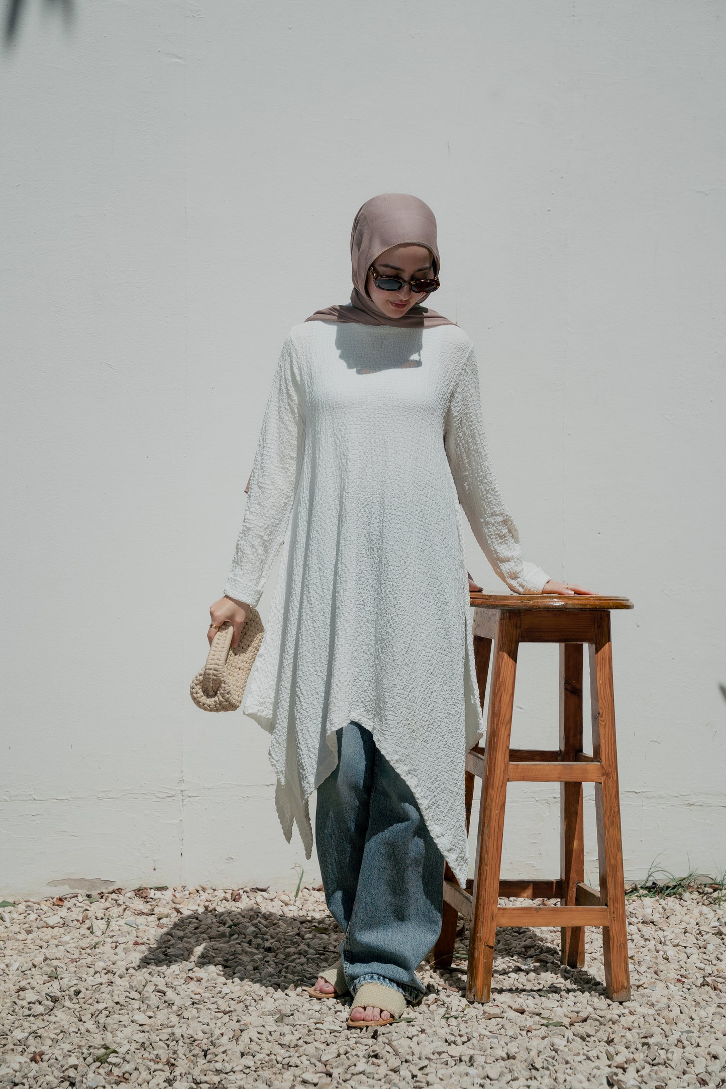 Crinkle High low top ( white)