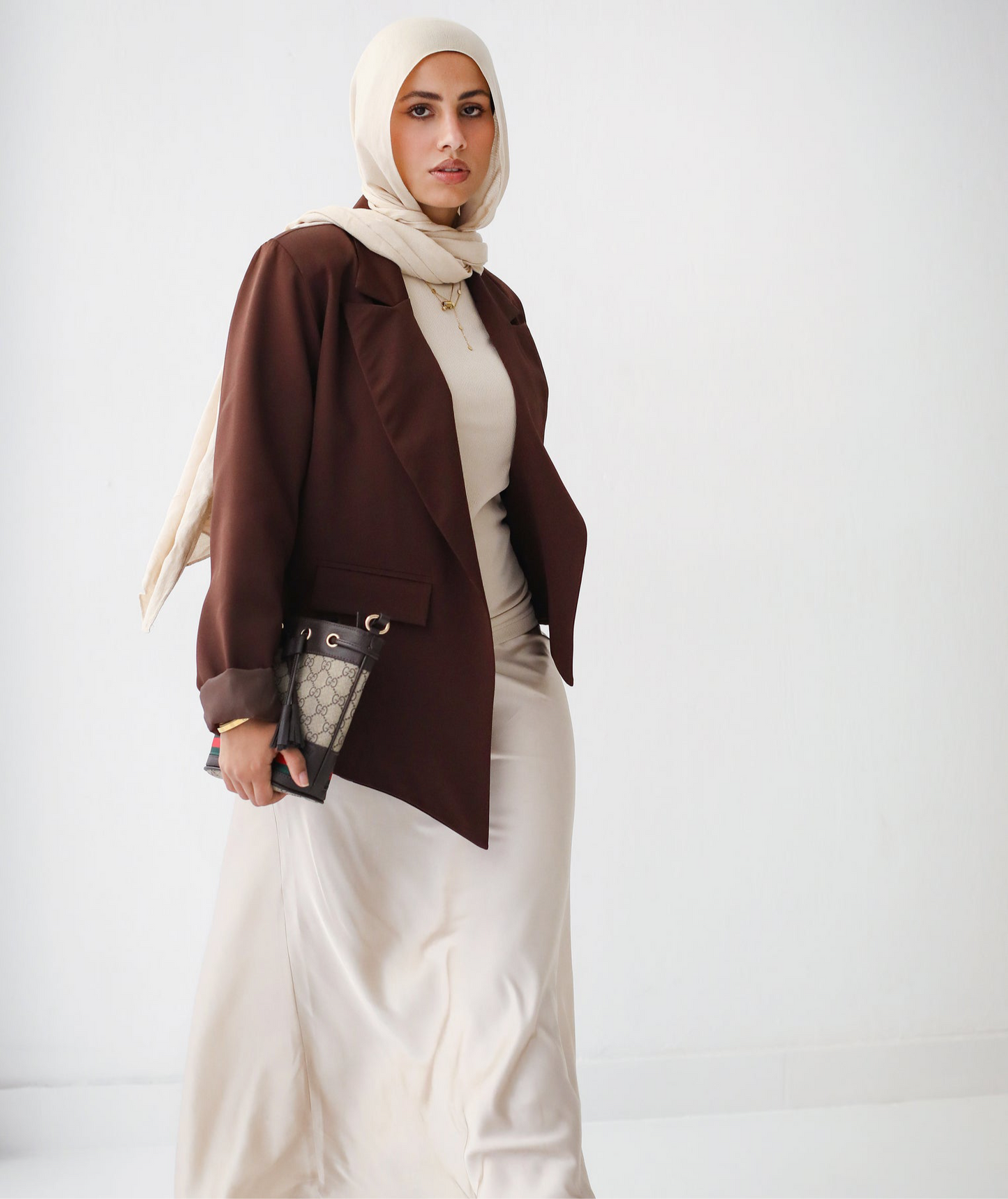 Asymmetrical Blazer - Brown