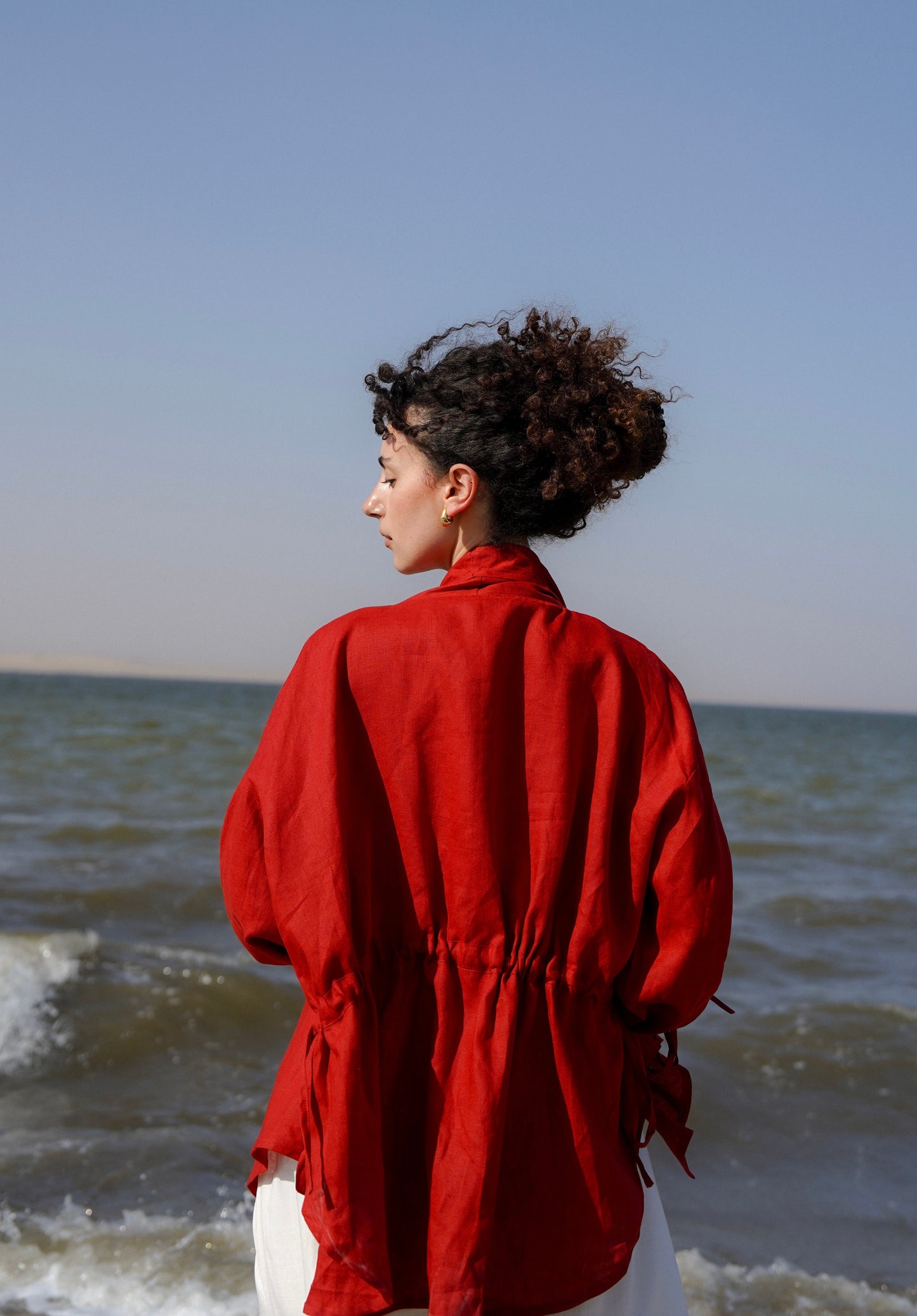 Pearl Cardigan-Red