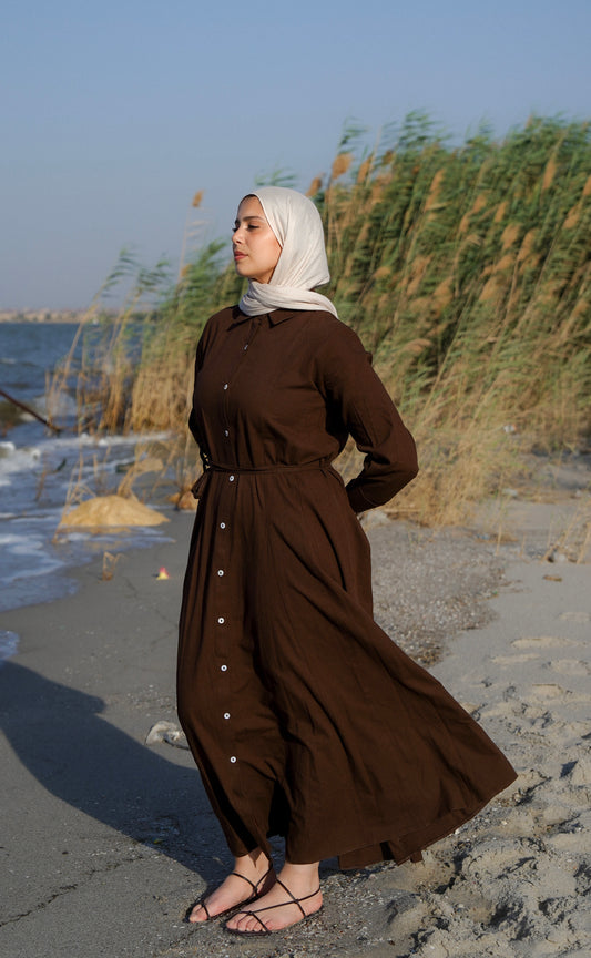 Lagoon Dress-Brown