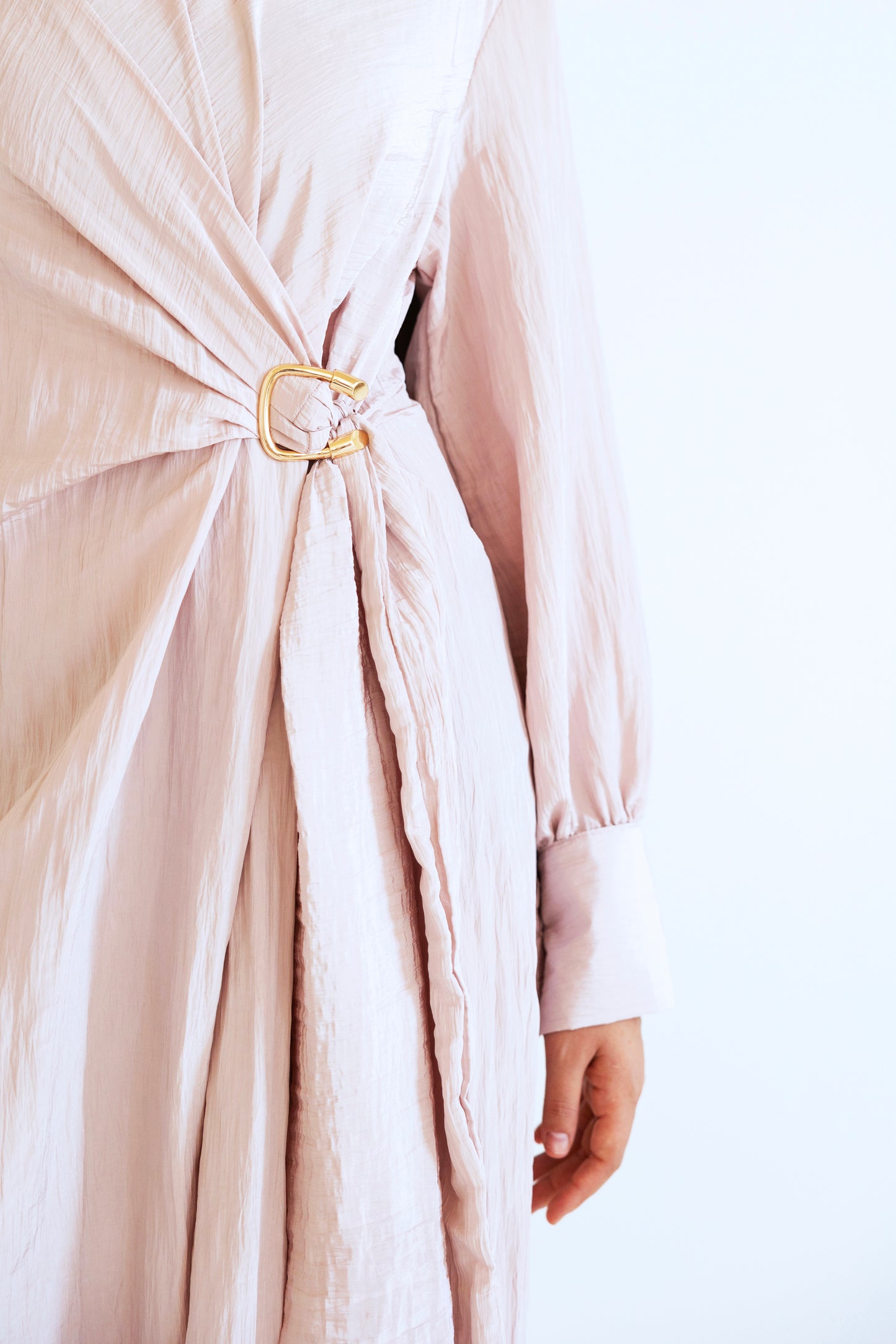 Crinkle Drape Dress (pink)