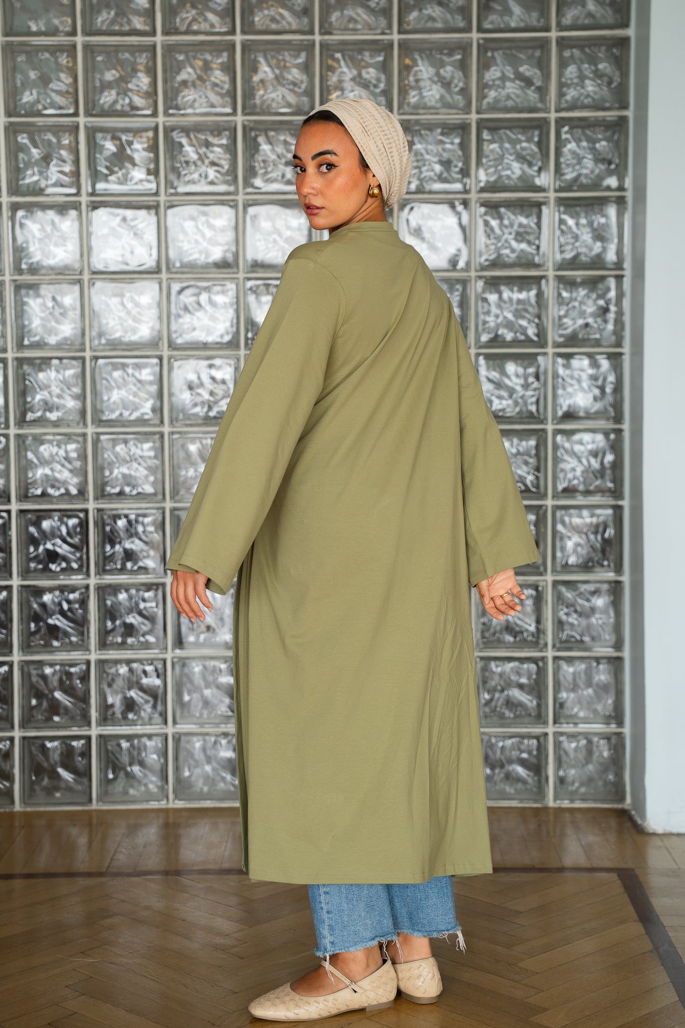 Soft knot Top-Olive
