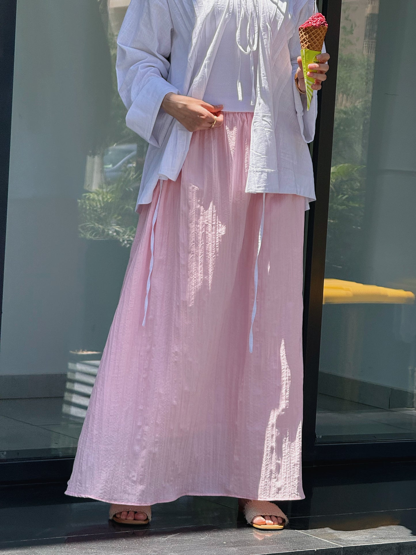 Crushwave skirt (pink)