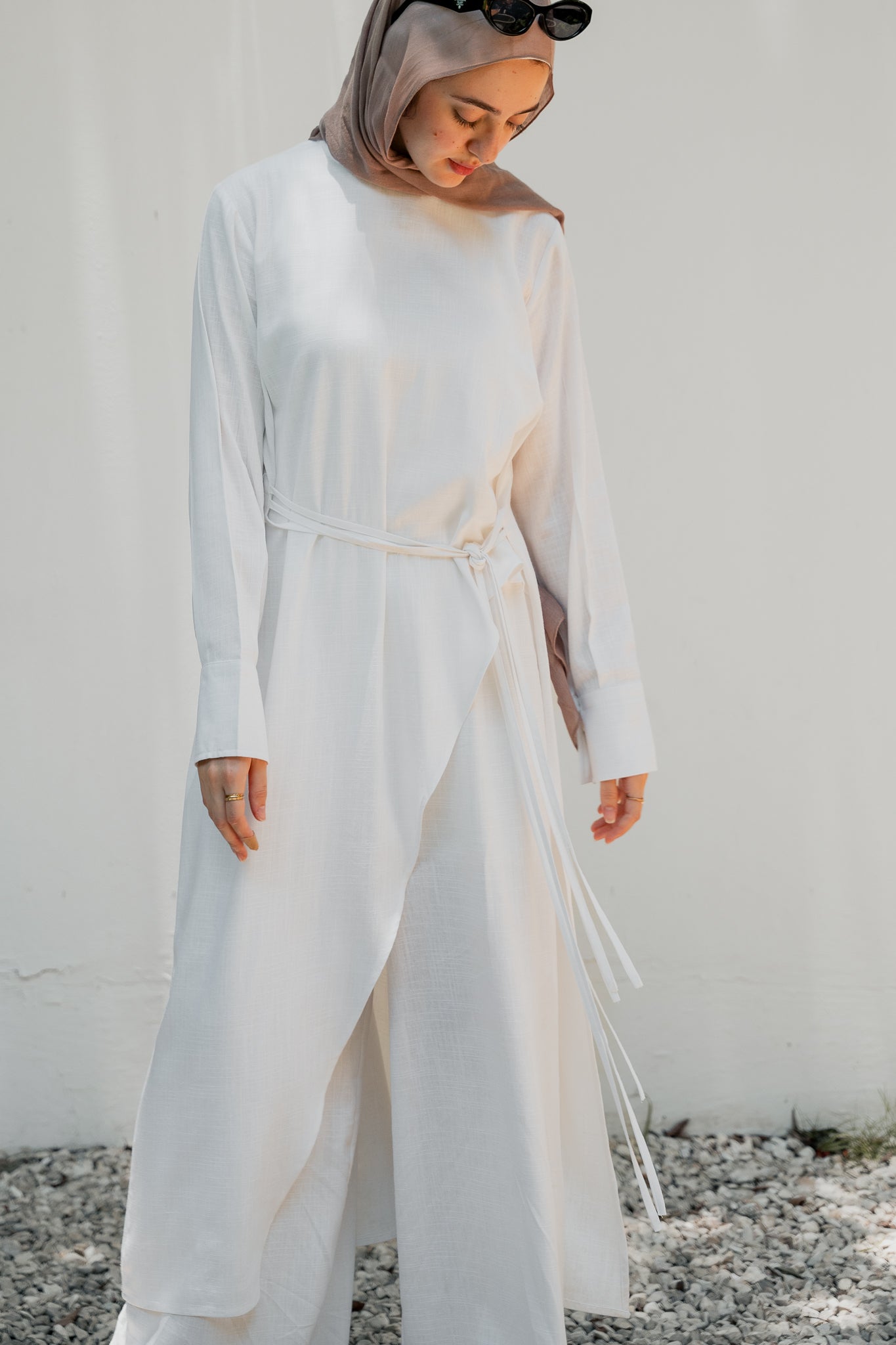 Ribban linen set ( white )