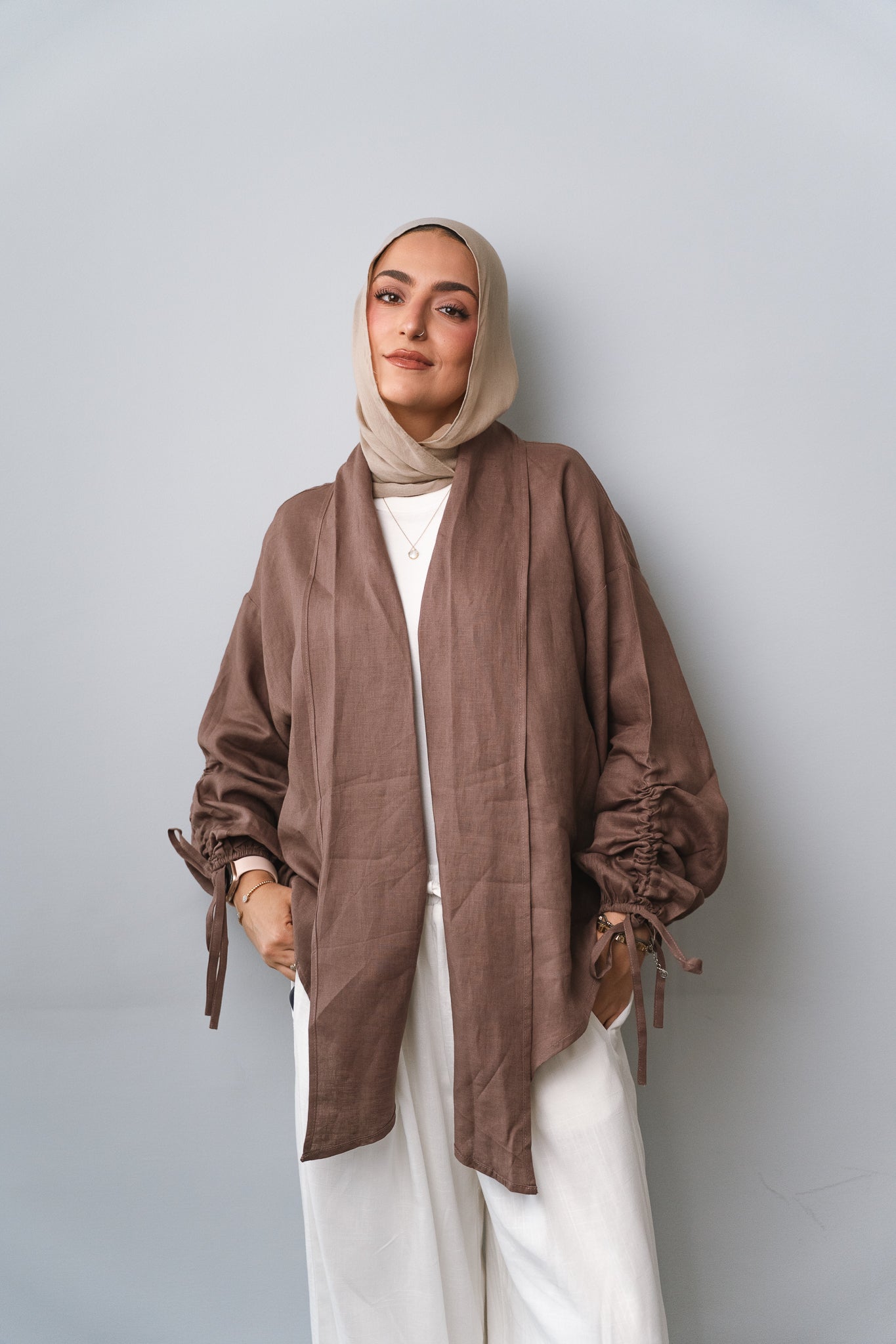 Pearl Cardigan-coffe