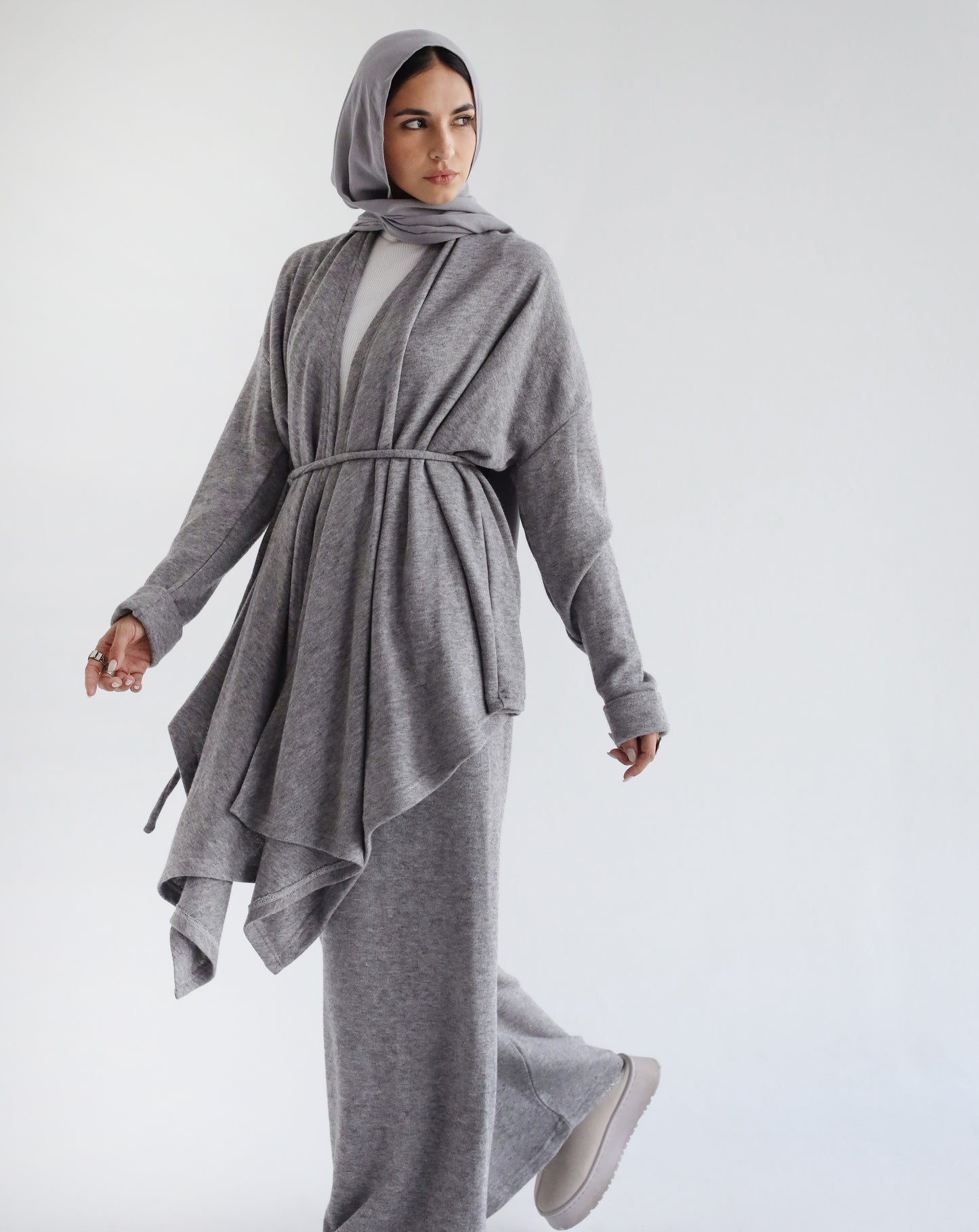 Knit Drape Set- Grey