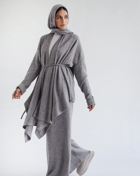 Knit Drape Set- Grey