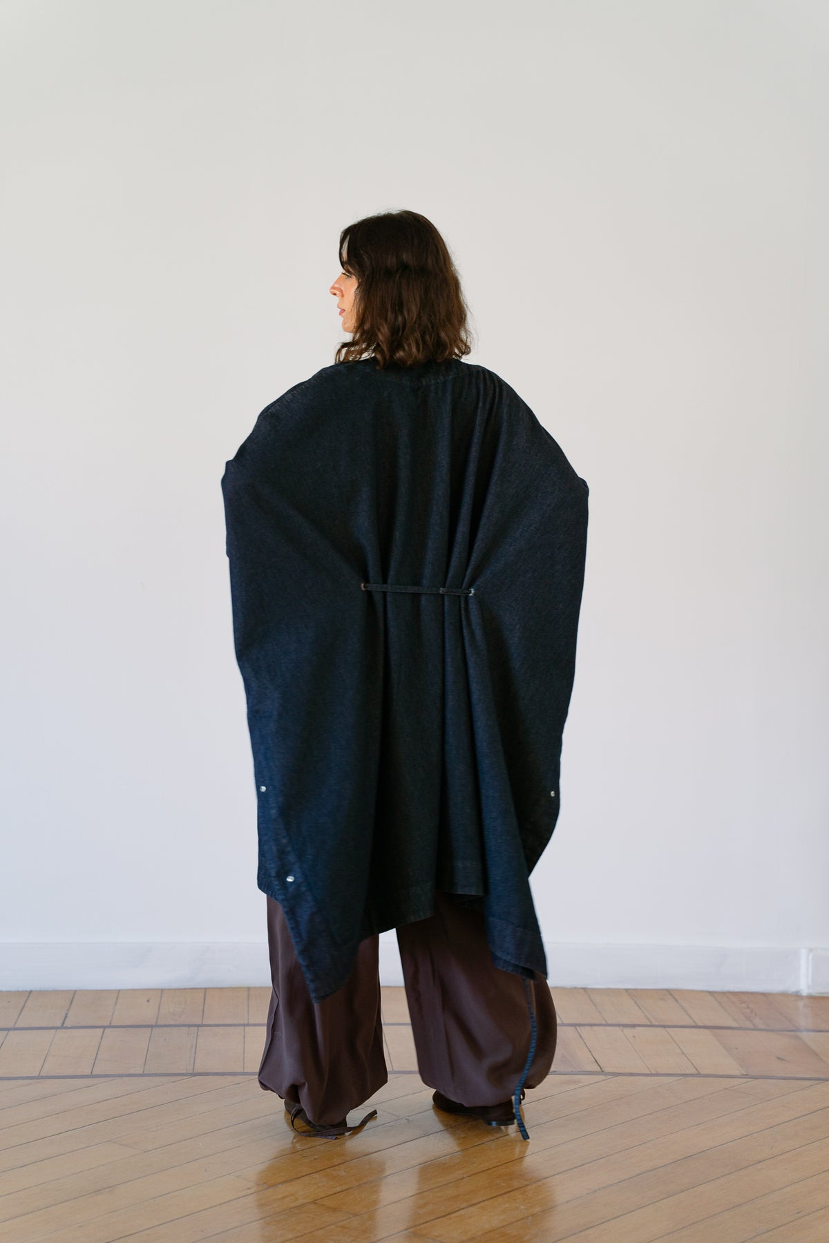 Denim cape