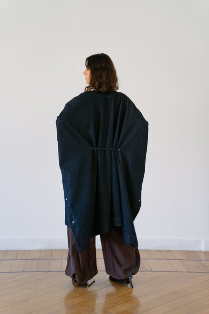Denim cape
