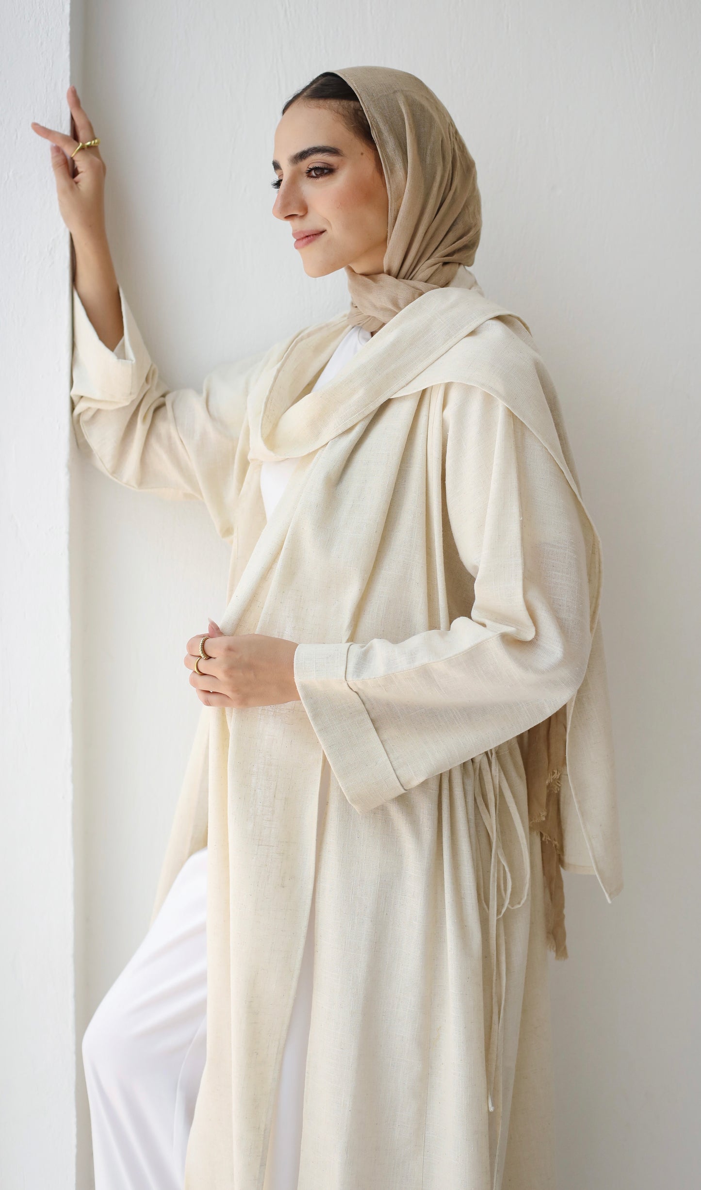 Linen knot cardigan (beige)