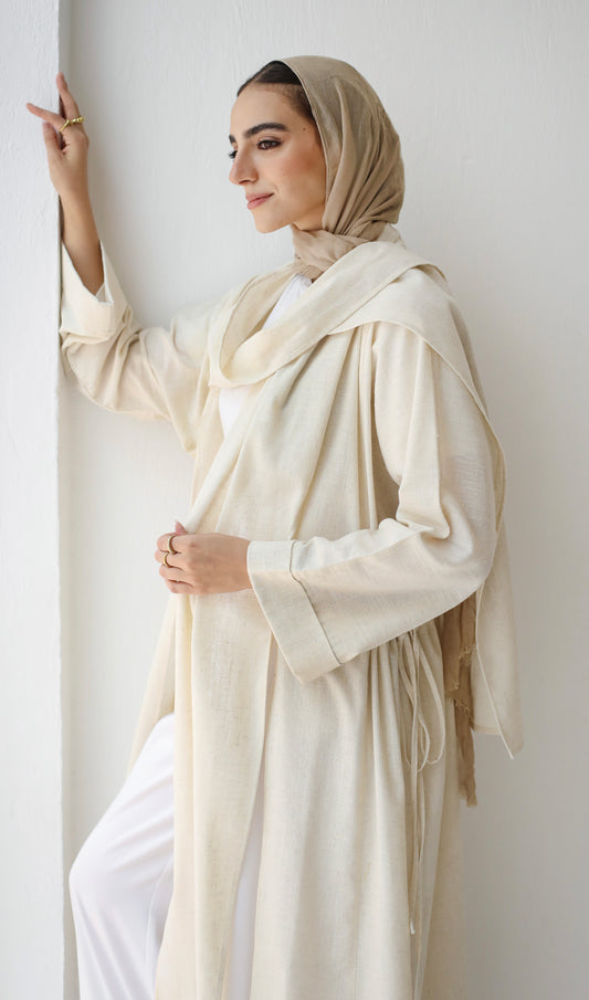 Linen knot cardigan (beige)