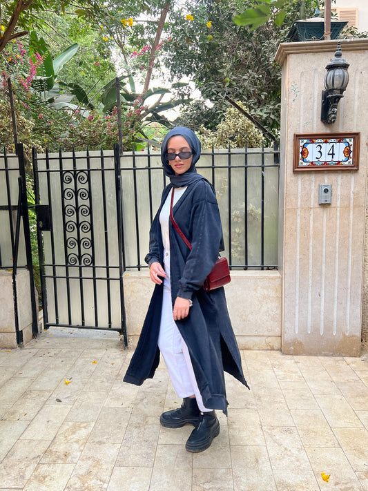 The oversized Cardigan - Black Wash