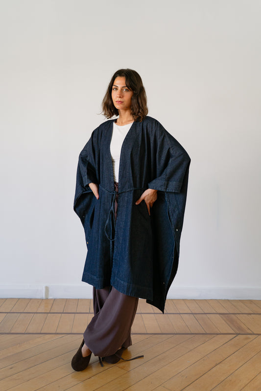 Denim cape