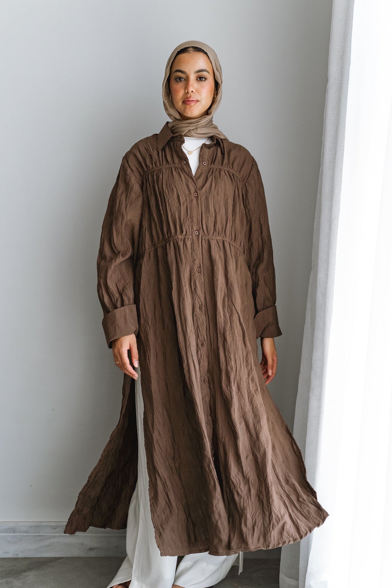 Crushed shirt -Brown