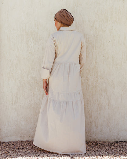 Isla poplin Dress (beige)