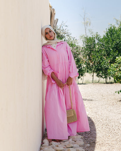 Isla poplin Dress (pink)