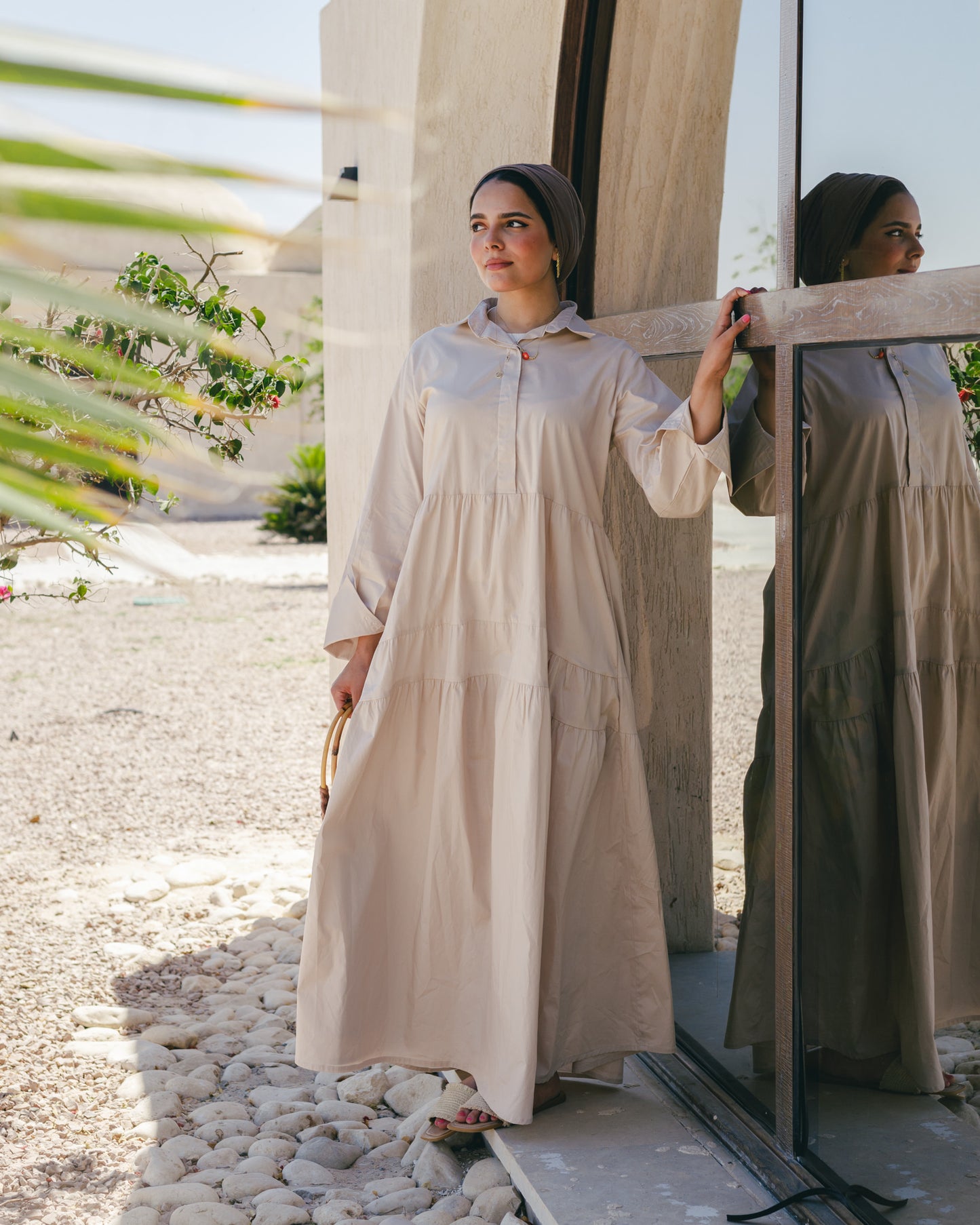 Isla poplin Dress (beige)