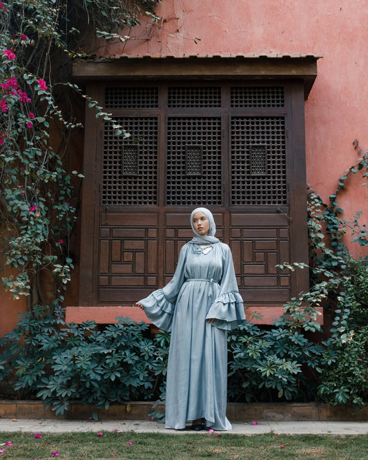 Bell-shimmering dress ( pale blue)