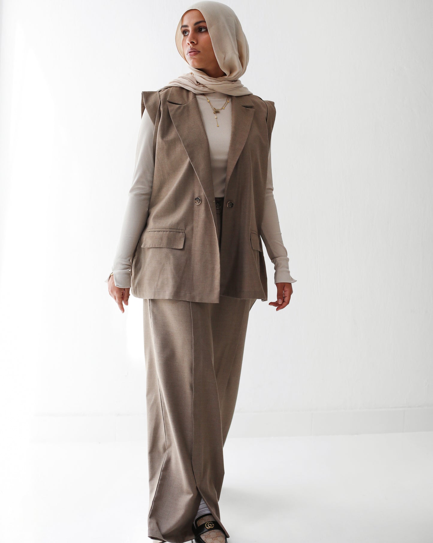 Vest Set - Beige