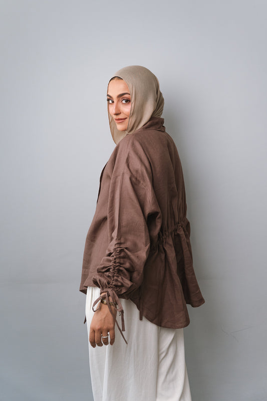 Pearl Cardigan-coffe