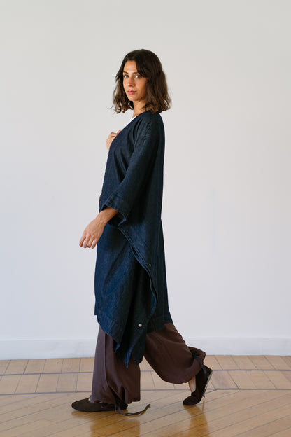 Denim cape