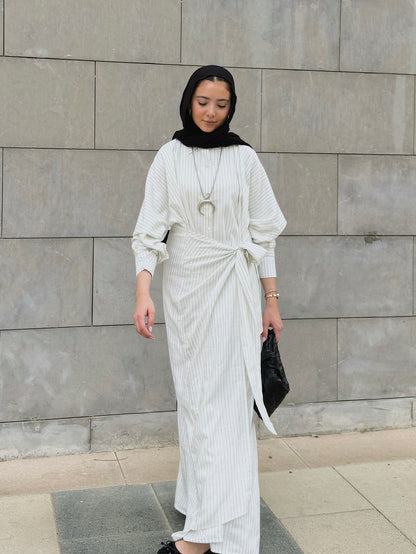 Coral Shirt Dress-white