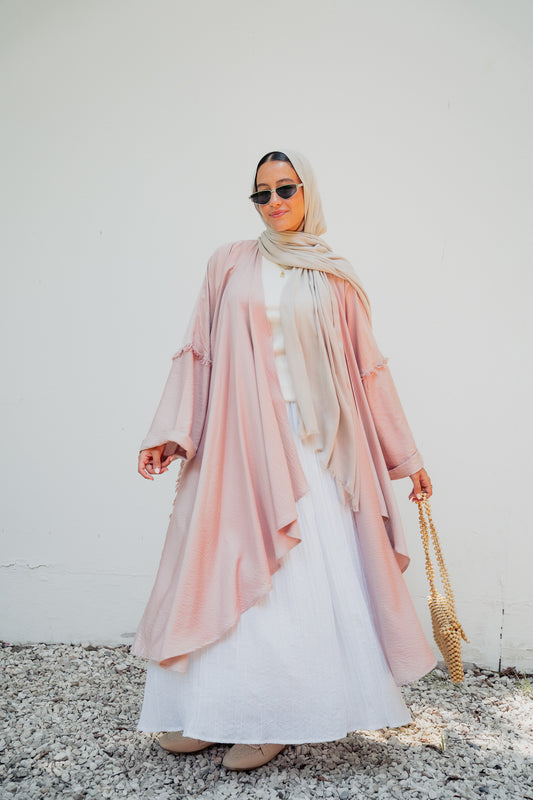 Flowy tassel cardigan ( blush pink)