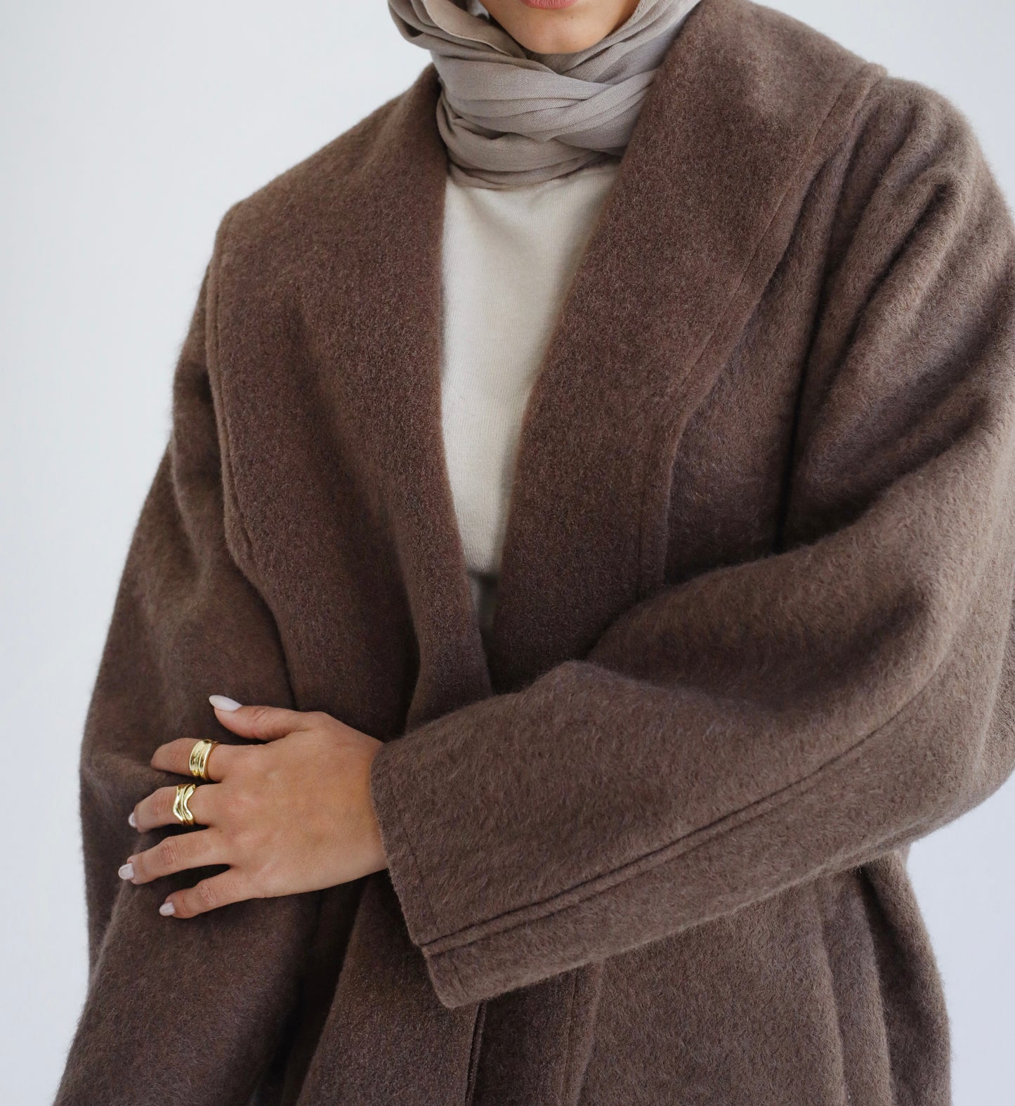 Wool Collar Jacket-Brown