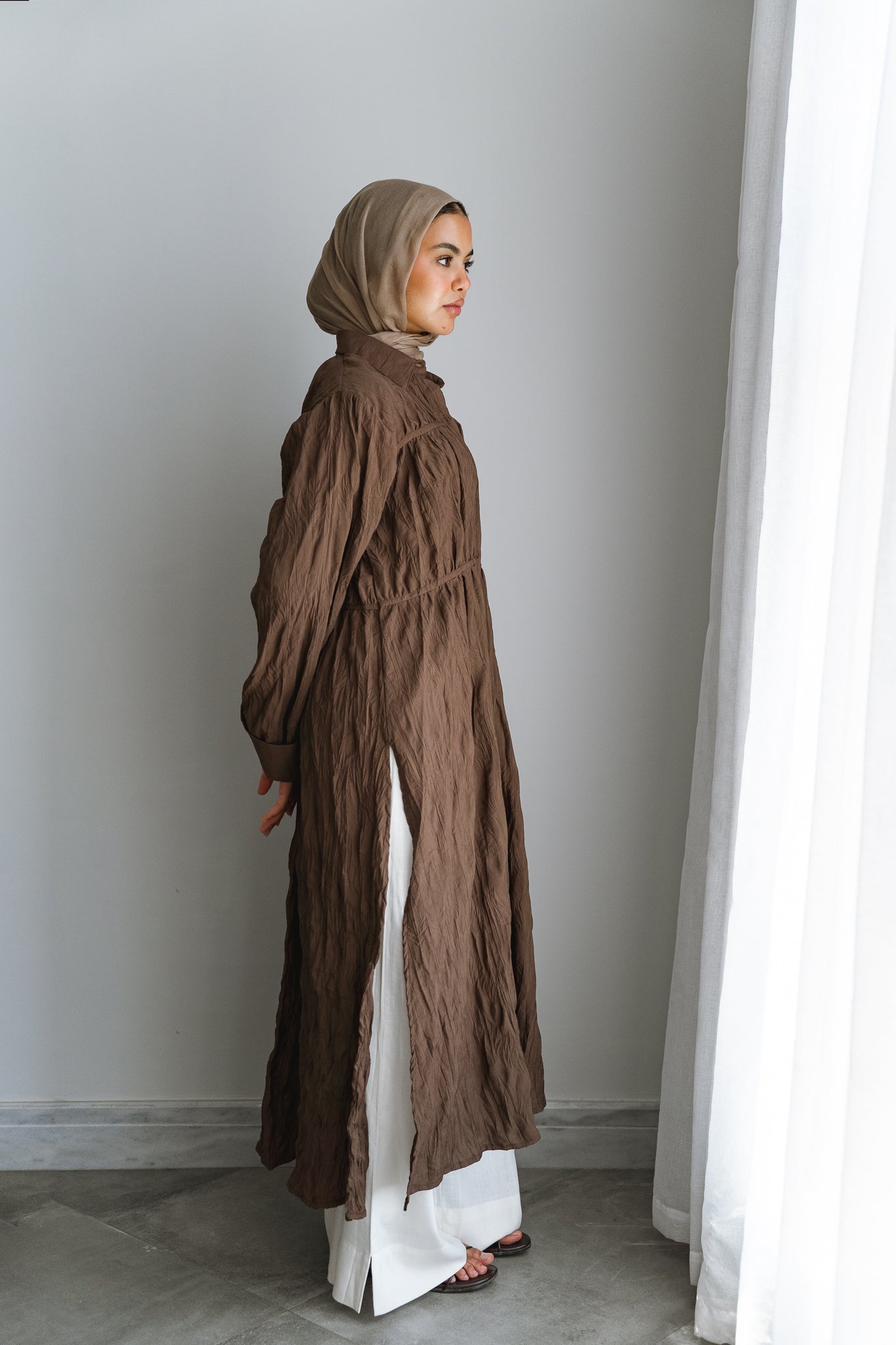 Crushed shirt -Brown