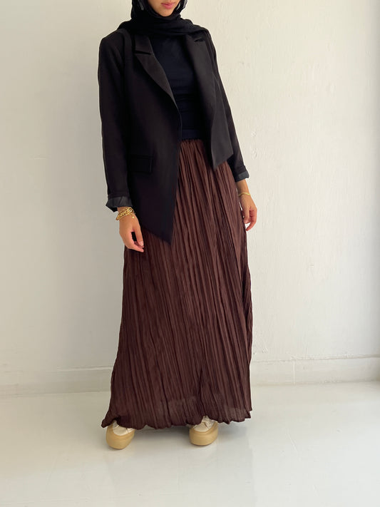 Crushwave skirt ( brown )