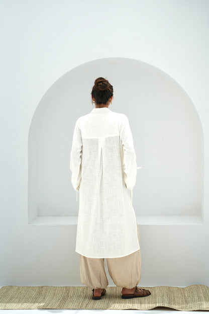 Gather Shirt-White