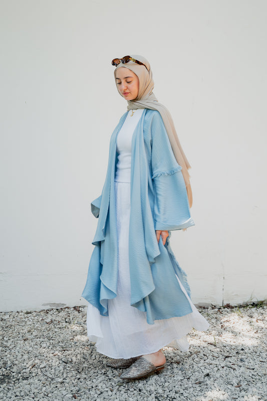 Flowy tassel cardigan ( pale blue)