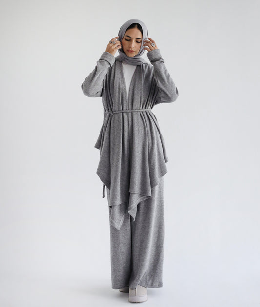 Knit Drape Set- Grey